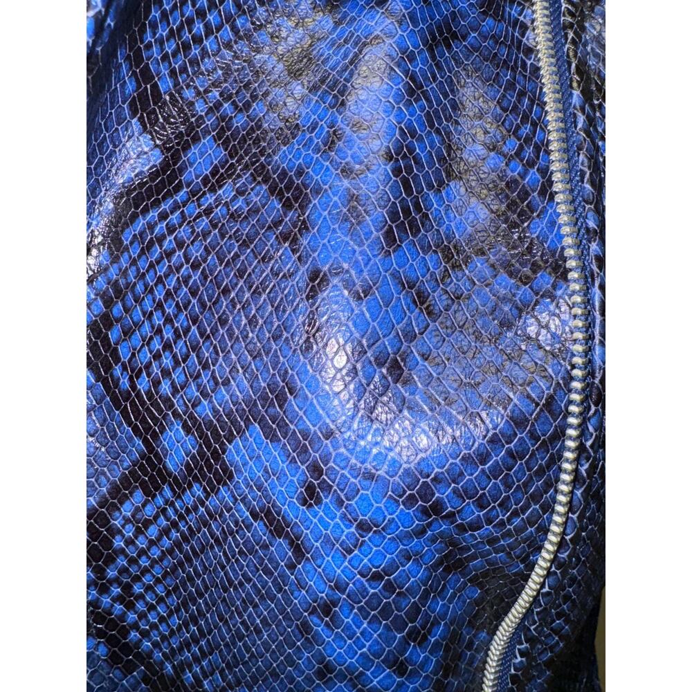 Amen Italy Snake-Print Shearling Biker Jacket – NWT – Size 2/XS - Picture 9 of 15